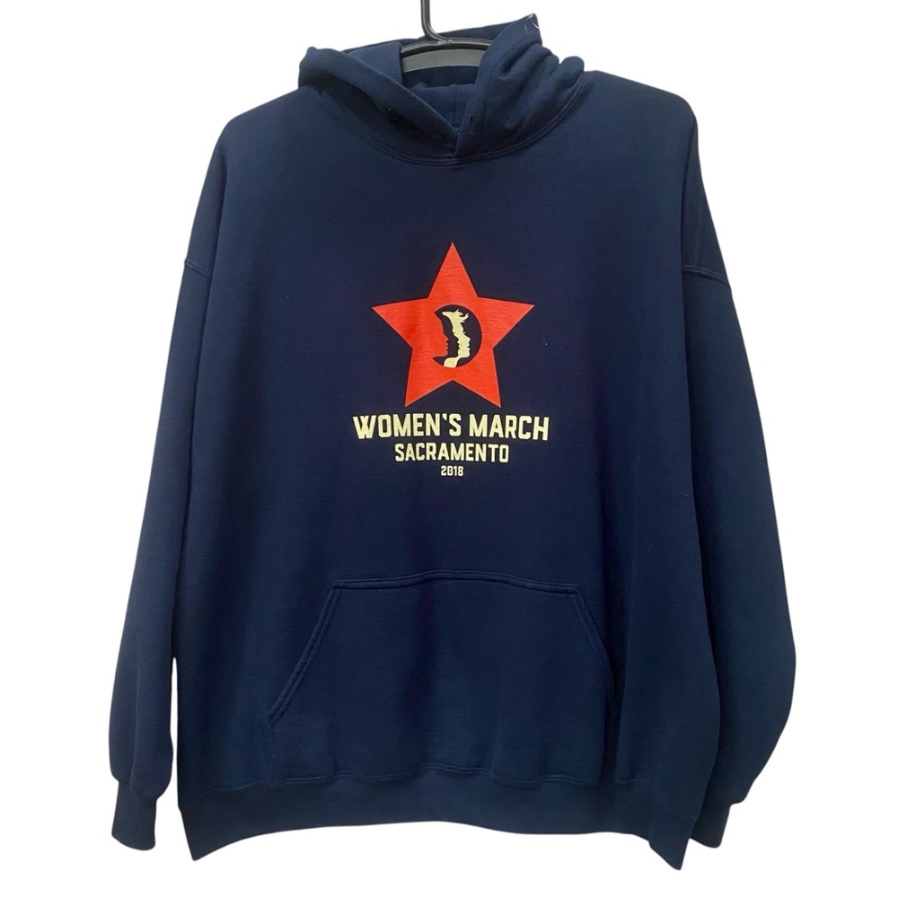 Women's March Sacramento 2018 Navy Blue Hoodie Sweatshirt sz 3X 4X
